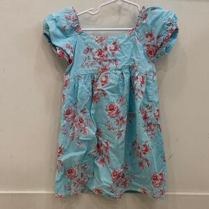 Janie and Jack Blue Dress with Pink Floral Pattern